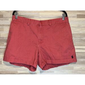 Ralph Lauren Sport High Rise Chino Shorts Women's Size 12 Coral Color #292